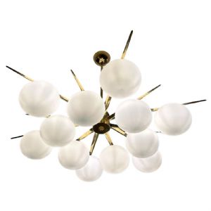 Elegante Lámpara de Araña en Vidrio de Murano y Latón, Diseño Moderno Años 2000